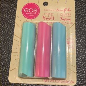NEW 3 eos lip balms: coconut, cherry and vanilla